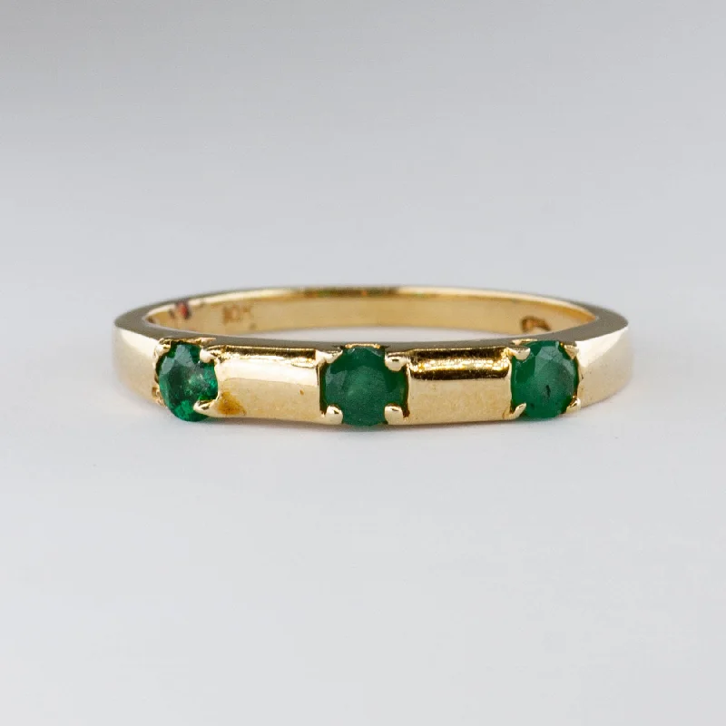 Three Stone Emerald Ring | 0.24ctw | SZ 6.75 |