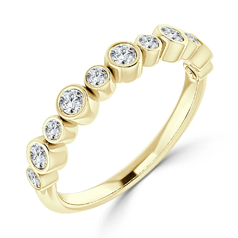 Auriya Stackable 1/3ct TDW Round Bezel Set Diamond Wedding Band 10K Gold