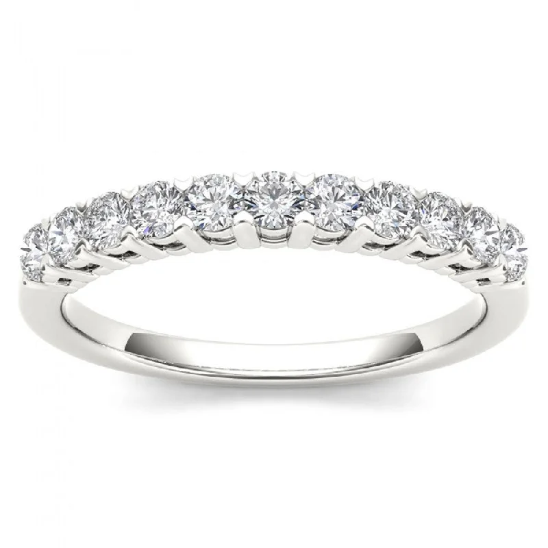 De Couer 10k White Gold 2/5ct TDW Diamond Women's Wedding Band - White H-I