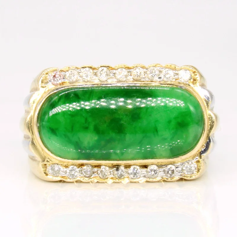 Jadeite & Diamond Cocktail Ring | 3.50ct, 0.27ctw | SZ 9.5 |