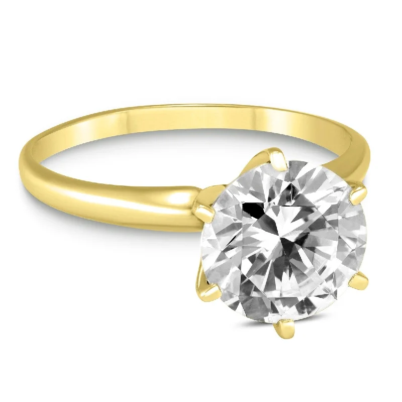 Marquee 1 Carat Diamond Solitaire Ring in 14K Yellow Gold (H-I Color, I1-I2 Clarity)