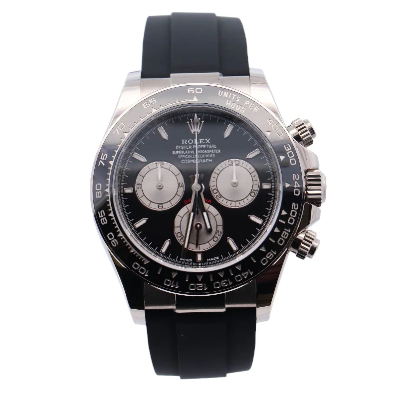 Rolex Daytona White Gold 40mm Black Chronograph Dial Watch Reference# 126519LN