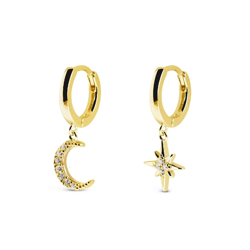 Polar Moon Spark Gold Earrings