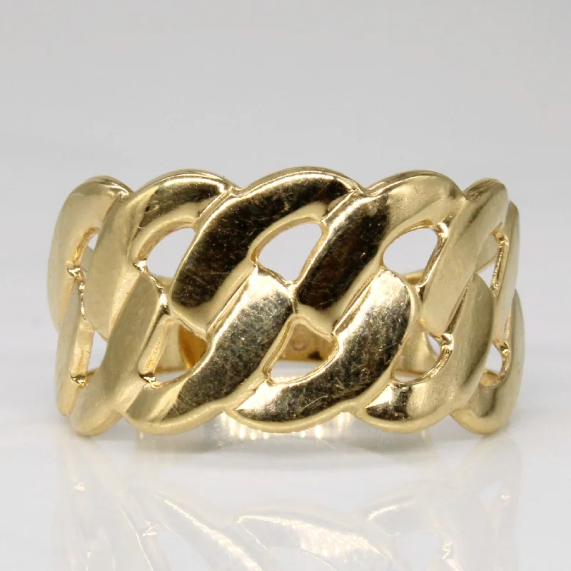 18k Yellow Gold Curb Link Ring | SZ 6.25 |