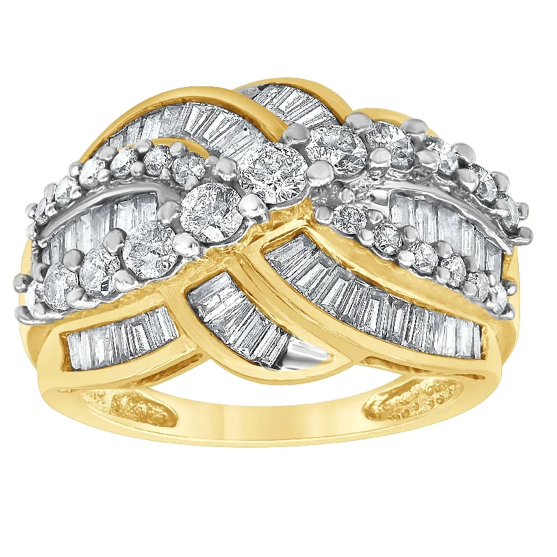 Multi Crossover Dress Ring with 1.95ct of Diamonds in 14ct Yellow Gold