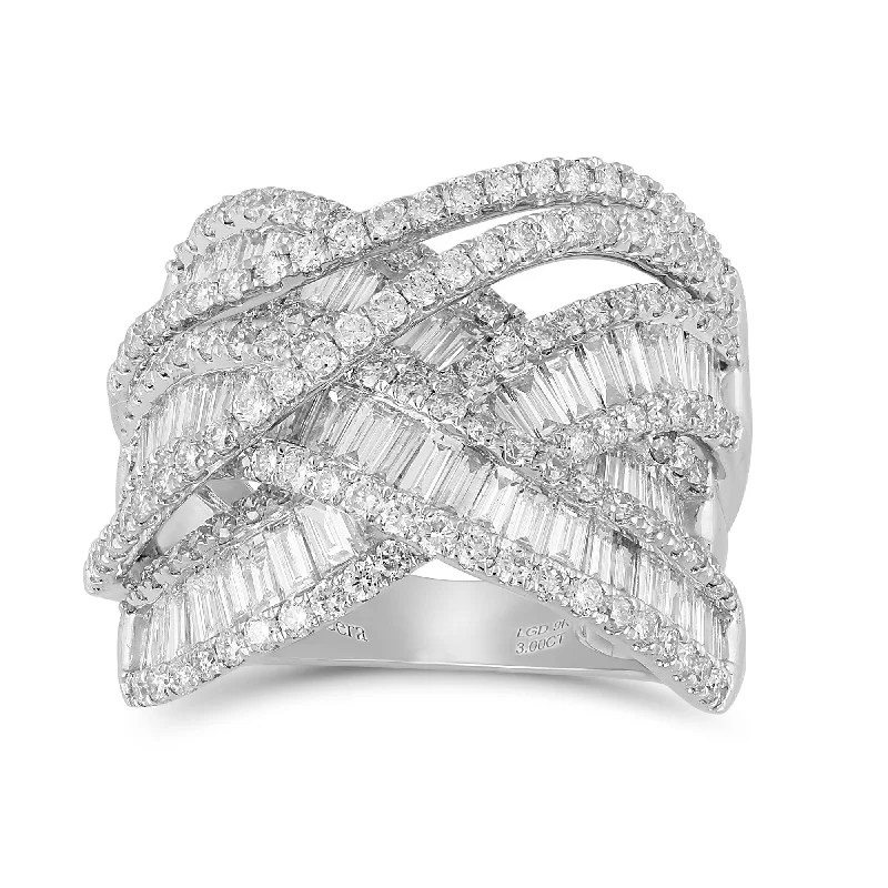 Meera Baguette Ring with 3.00ct of Laboratory Grown Diamonds in 9ct White Gold