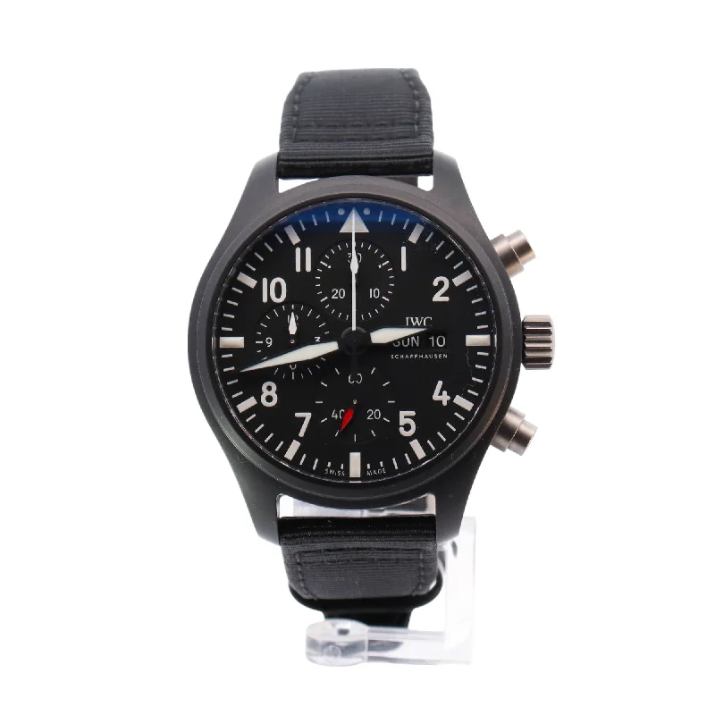 IWC Pilots Chronograph Top Gun Black Ceramic 44.5mm Black Chronograph Arabic Dial Watch Reference #:  IW389107