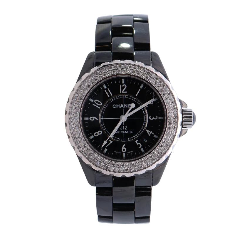 Chanel J12 Black Ceramic 33mm Black Arabic Dial Watch Reference #: H0949