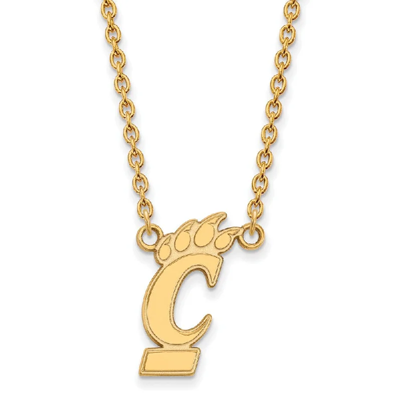 14k Yellow Gold U of Cincinnati Large Pendant Necklace