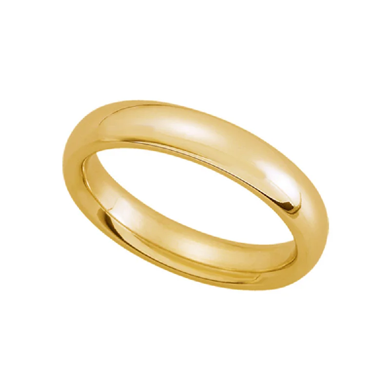 4mm Domed Comfort Fit Wedding Band in 10k Yellow Gold