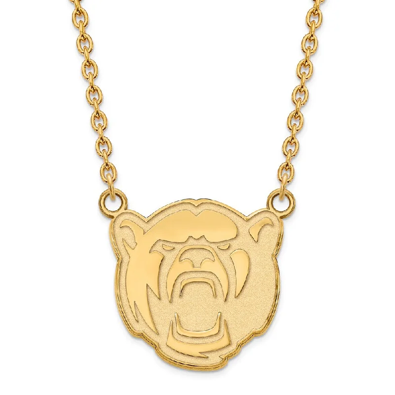 14k Gold Plated Silver Baylor U Large Pendant Necklace