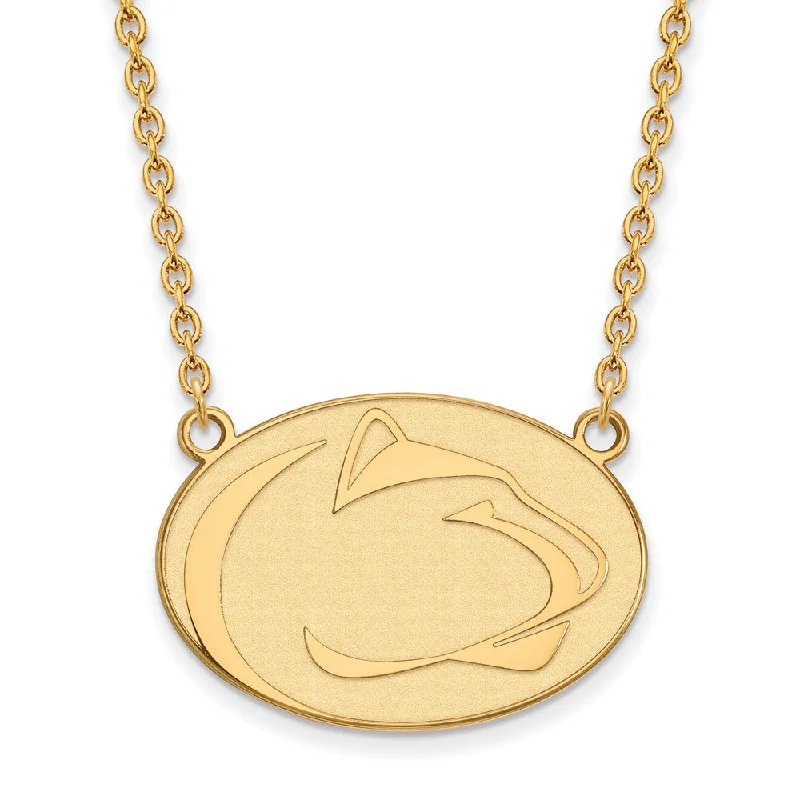 14k Gold Plated Silver Penn State Large Pendant Necklace