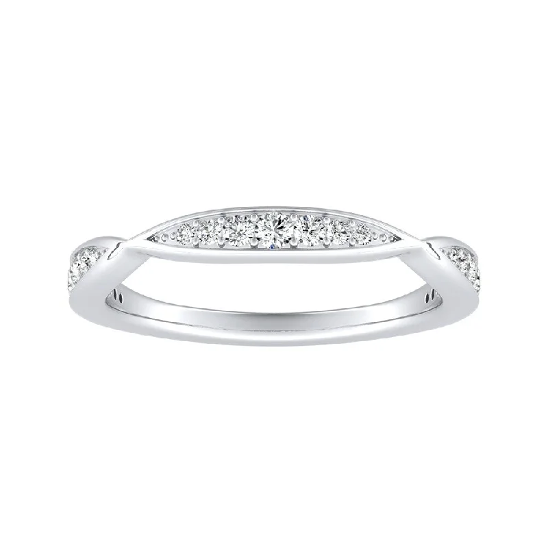 Auriya 1/5ctw Curved Diamond Wedding Band Platinum