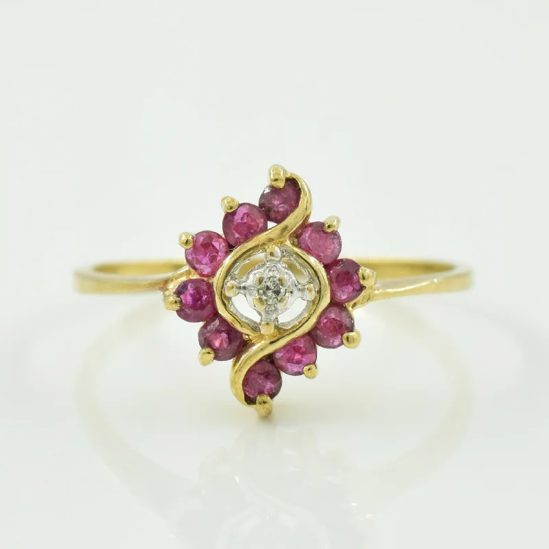 Ruby & Diamond Bypass Ring | 0.35ctw, 0.005ct | SZ 6.75 |