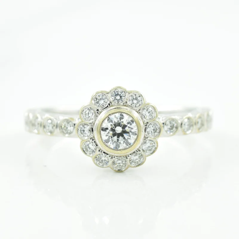 Diamond with Diamond Halo Ring | 0.44ctw | SZ 4.25 |