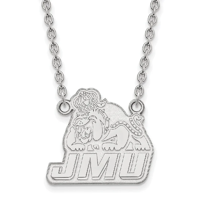 Sterling Silver James Madison U Large Logo Pendant Necklace