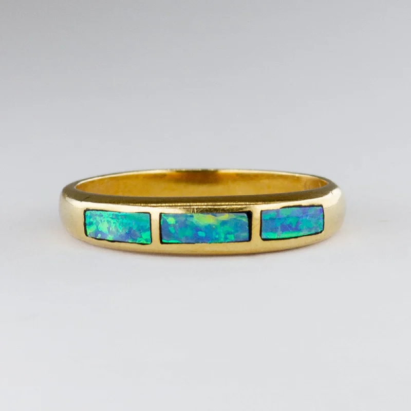 18k Opal Inlay Ring | 0.15 ctw | SZ 4.5 |