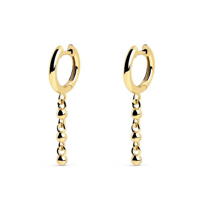 Dangle Dots Gold Earrings