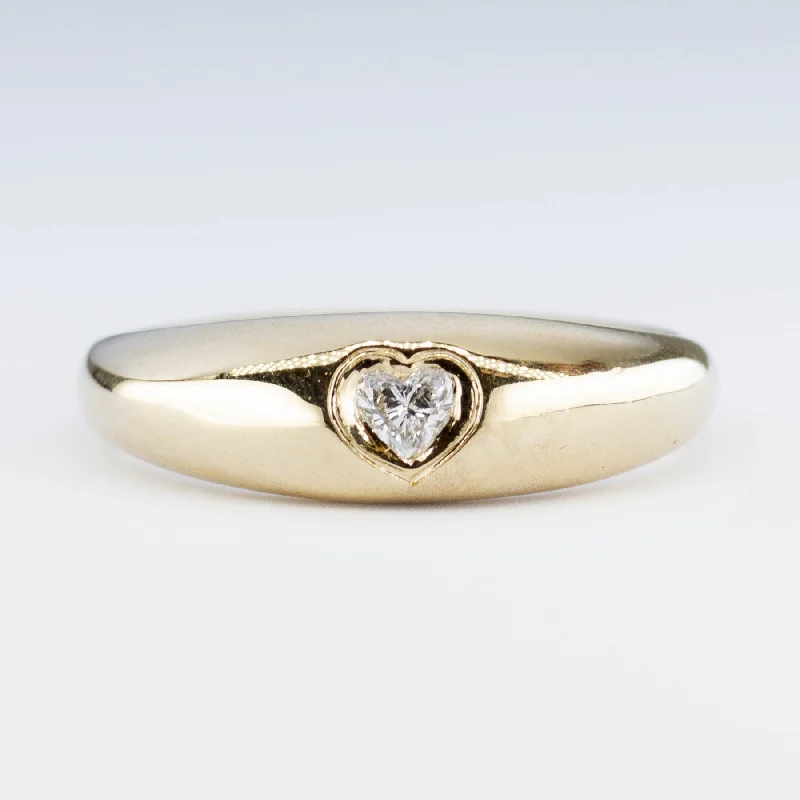 '100 Ways x Oirea Studio'  Heart Diamond Dome 14K Ring | 0.14ctw | SZ 7 |