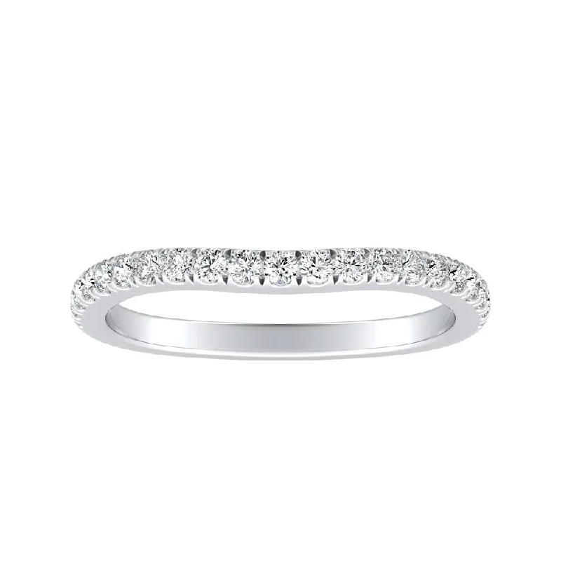 Auriya Platinum 1/4ctw Contoured Diamond Wedding Band