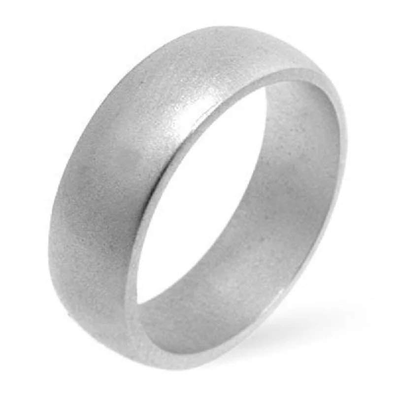 Matte Silver Wedding Band Lightweight Ring With Comfort Fit