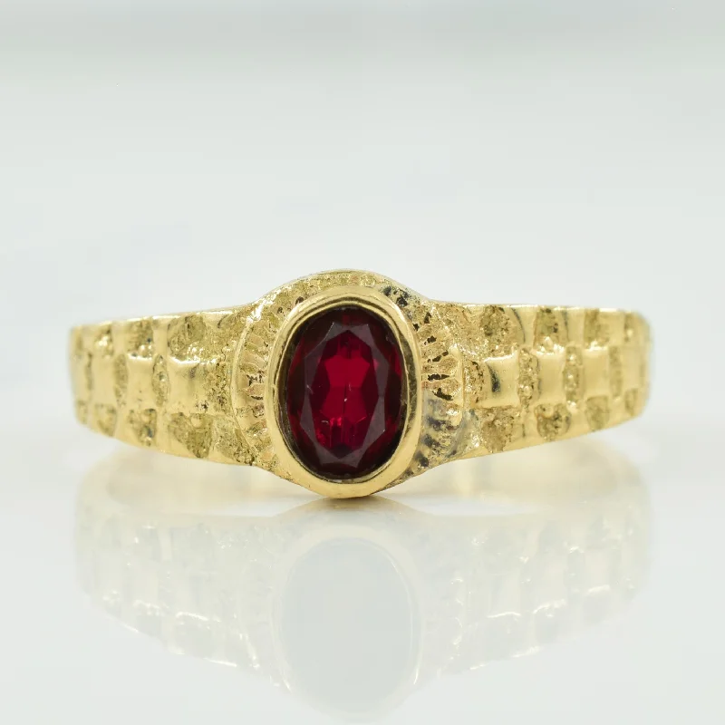 Synthetic Ruby Ring | 0.50ct | SZ 8.75 |