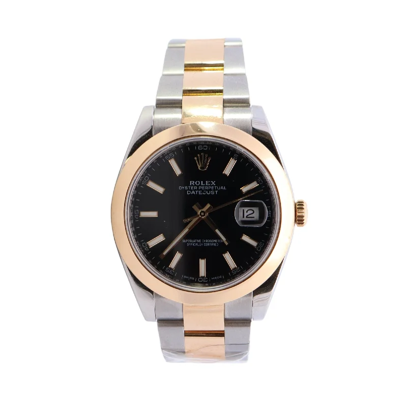 Rolex Datejust Yellow Gold & Steel 41mm Black Stick Dial Watch Reference #: 126303