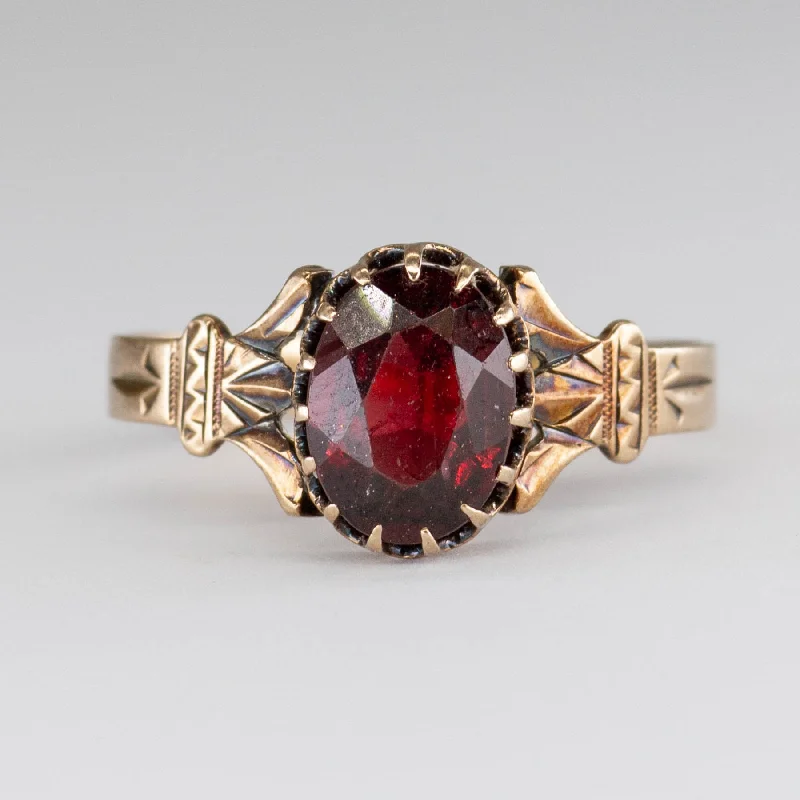 Garnet 10K Rose Gold Ring | 1.25 ctw | SZ 7.0 |