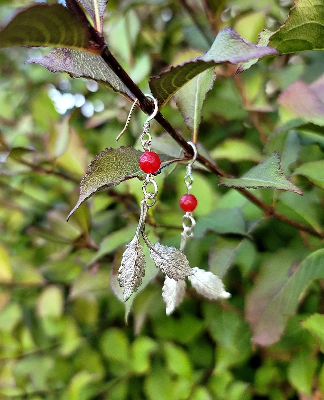 Red Leaf Earrings