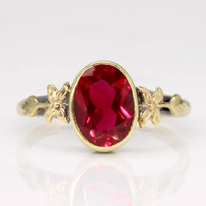 Synthetic Ruby Cocktail Ring | 1.30ct | SZ 4.5 |