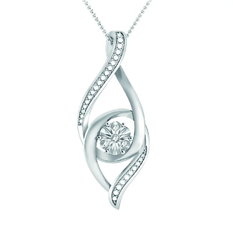 Brilliant Illusion Diamond Necklace in Sterling Silver