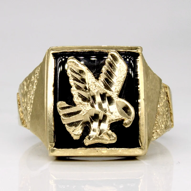 Black Onyx Eagle Ring | 3.25ct | SZ 10.5 |