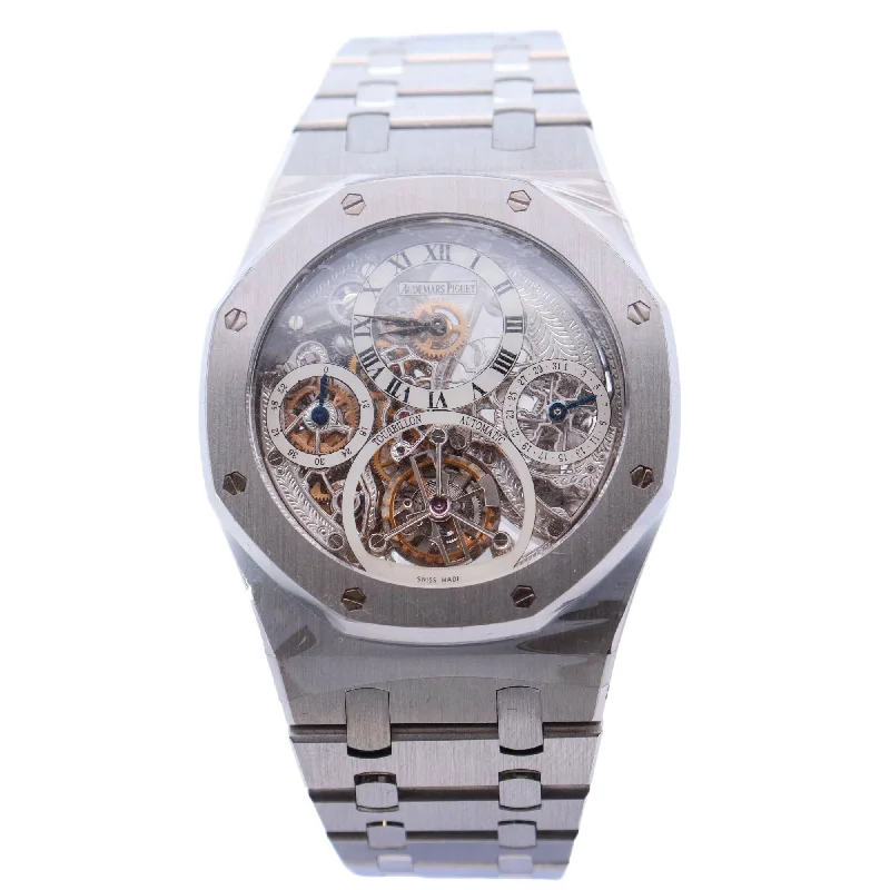 Audemars Piguet Royal Oak Tourbillon Platinum 40mm Skeleton Roman Dial Watch Reference# 25902PT.OO.1110PT.01