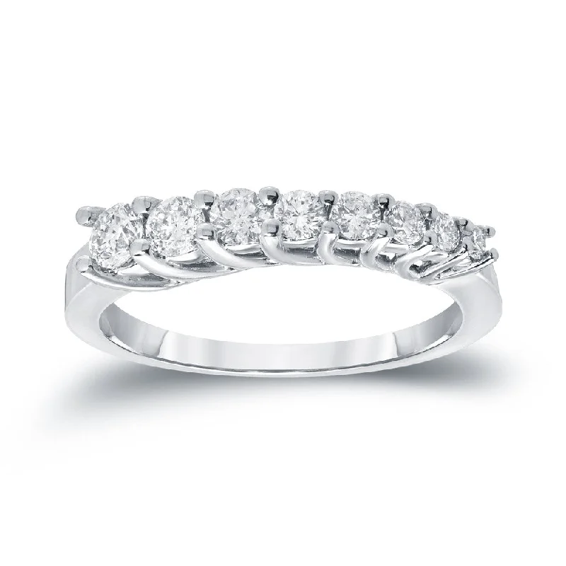 Auriya Round Diamond Wedding Band 1/2ct TDW 14k White Gold