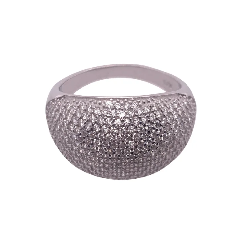 Sterling Silver Pave Cubic Zirconia Ring