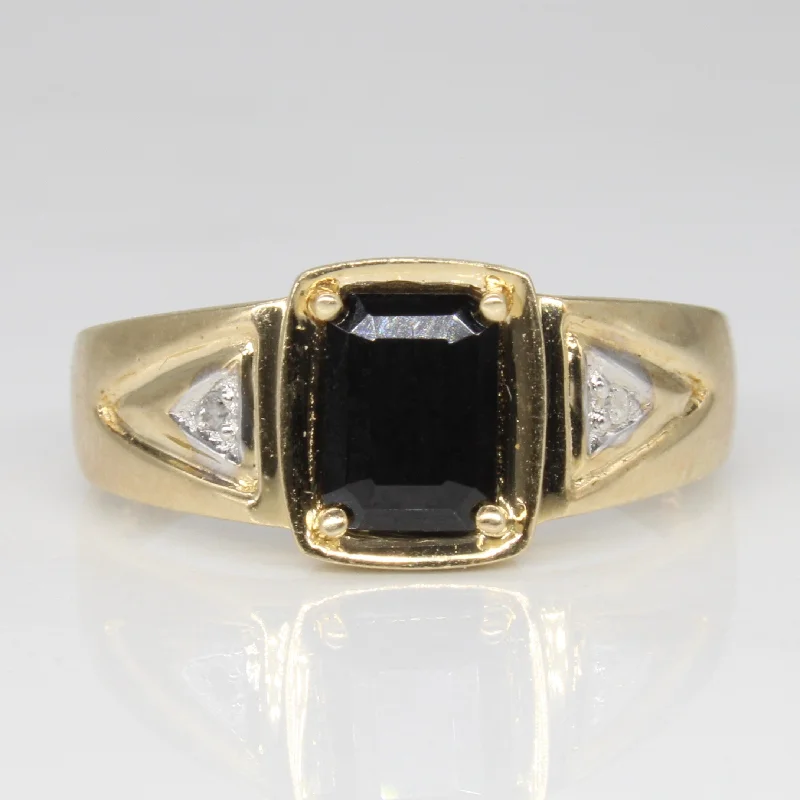 Onyx & Diamond Cocktail Ring | 0.91ct, 0.01ctw | SZ 9 |