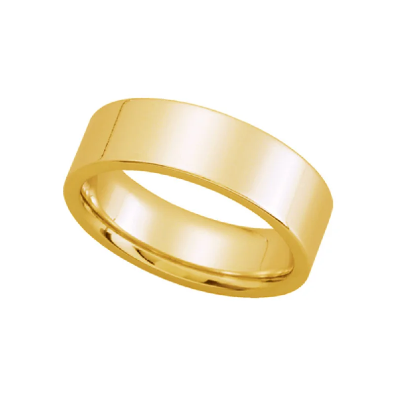 6mm Flat Comfort Fit Wedding Band in 14k Yellow Gold