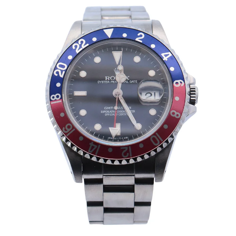 Rolex GMT-Master "Pepsi" Stainless Steel 40mm Black Dot Dial Watch Reference# 16700