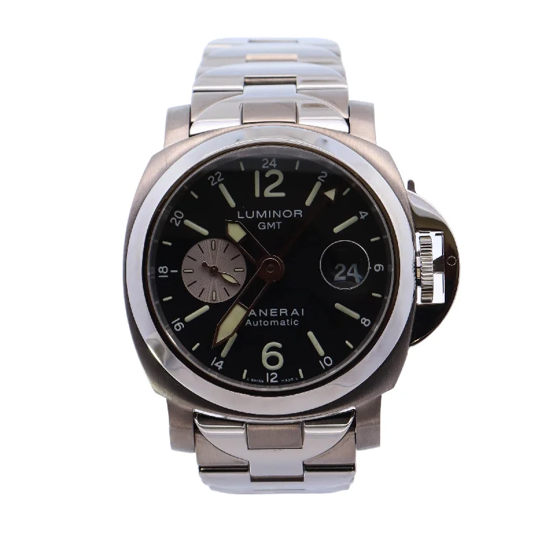 Panerai Luminor GMT Stainless Steel & Titanium 44mm Black Arabic & Stick Dial Watch