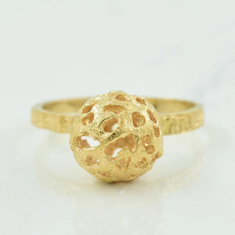 10k Yellow Gold Ball Ring | SZ 6 |