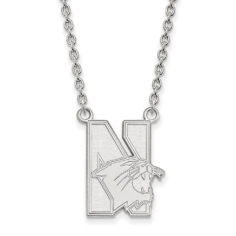 Sterling Silver Northwestern U Large Pendant Necklace