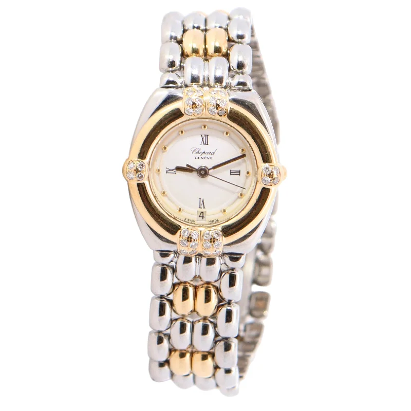 Chopard Gstaad Two-Tone Stainless Steel & Yellow Gold 24mm White Dot Dial Watch Reference #: 32/8128