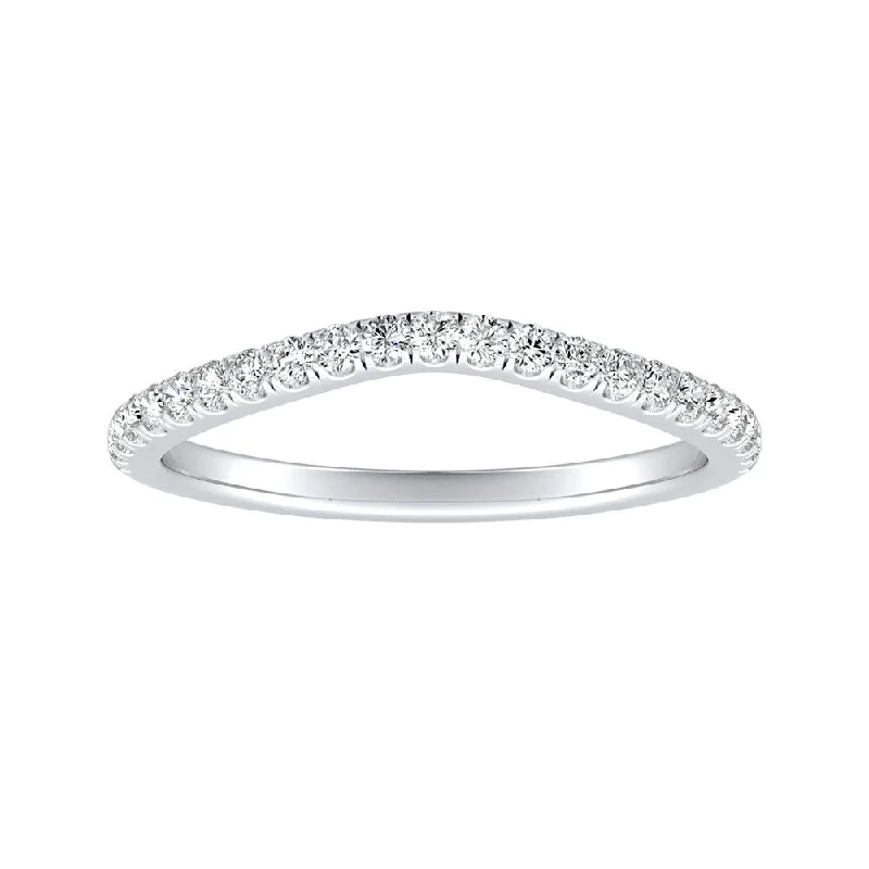 Auriya 1/5ctw Curved Diamond Wedding Band 14k Gold