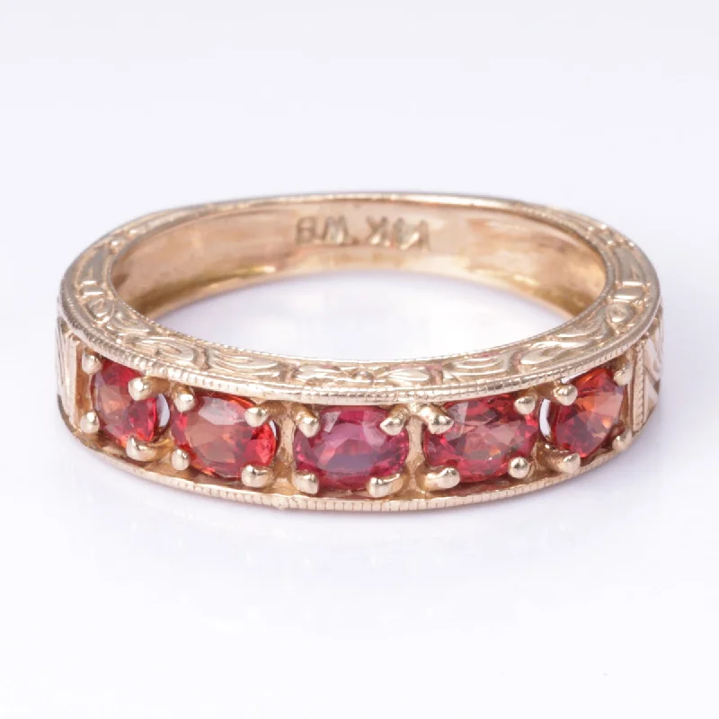 14k Yellow Gold Almandine Garnets Ring | 1.19ctw | SZ 6