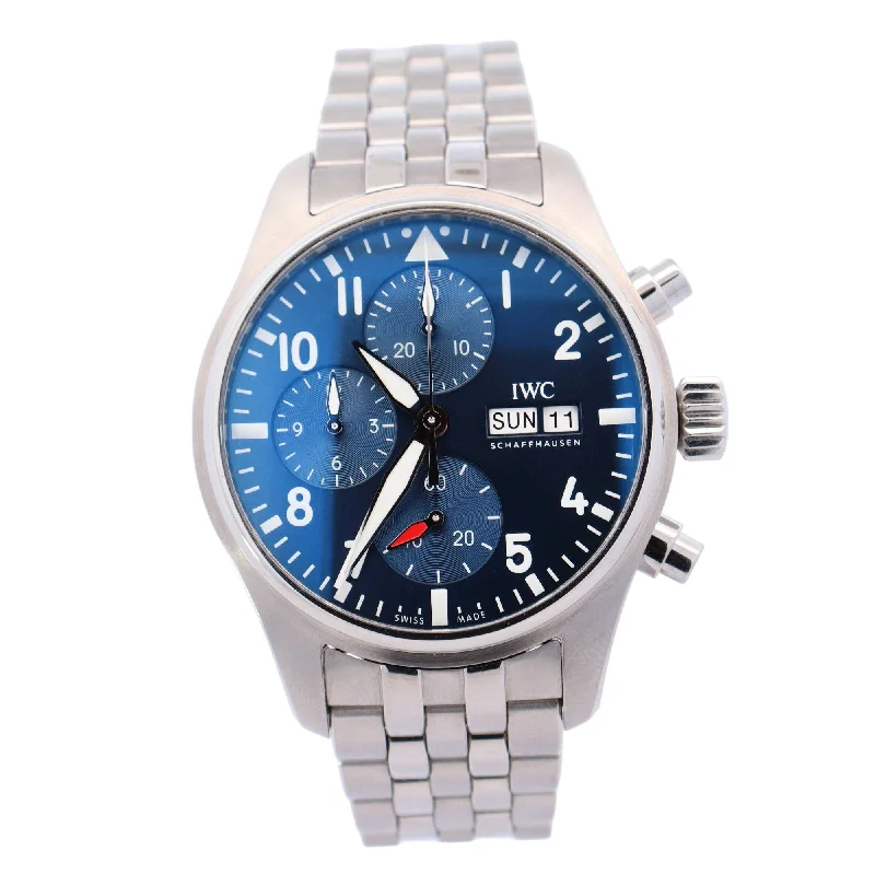 IWC Pilot Chronograph Stainless Steel 41mm Blue Dial Watch Reference #: IW388102