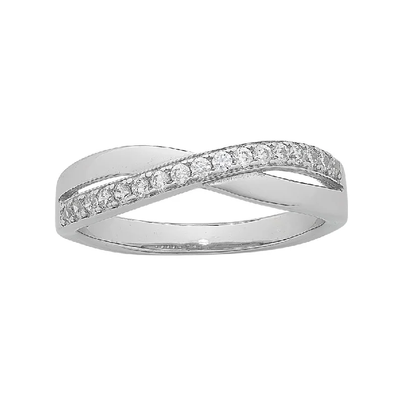 Sterling Silver Crossover Ring