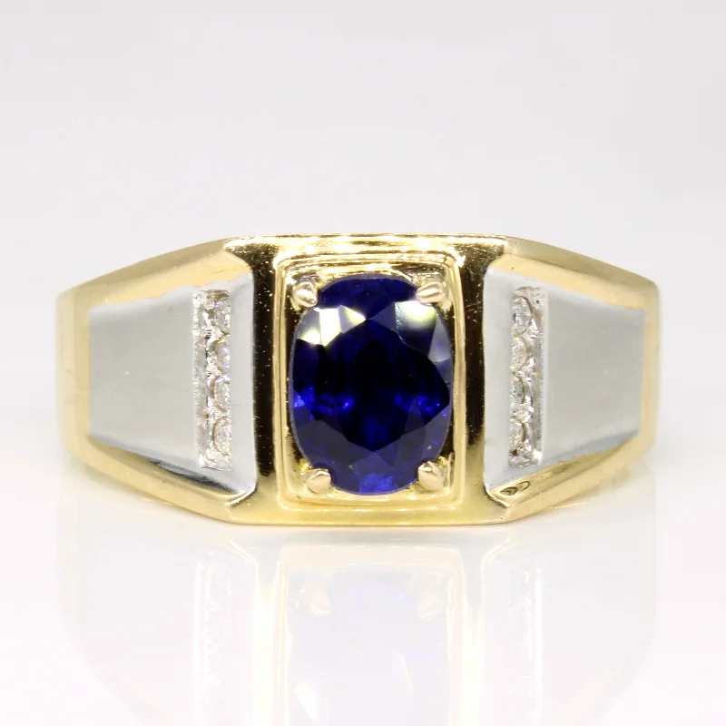 Sapphire & Diamond Cocktail Ring | 1.05ct, 0.08ctw | SZ 14.25 |