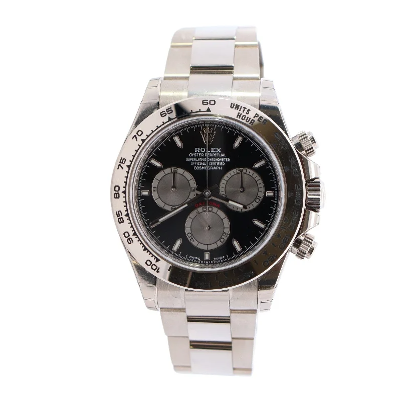 Rolex Daytona White Gold 40mm Black Chronograph Stick Dial Watch Reference #: 126509