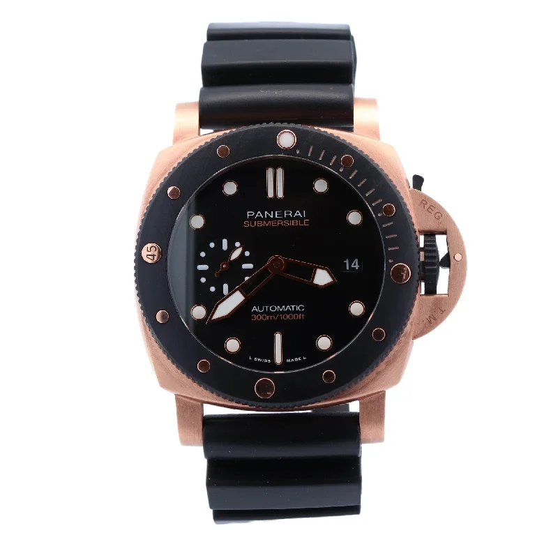 Panerai Submersible Rose Gold 44mm Black Dot Dial Watch Reference #: PAM01070