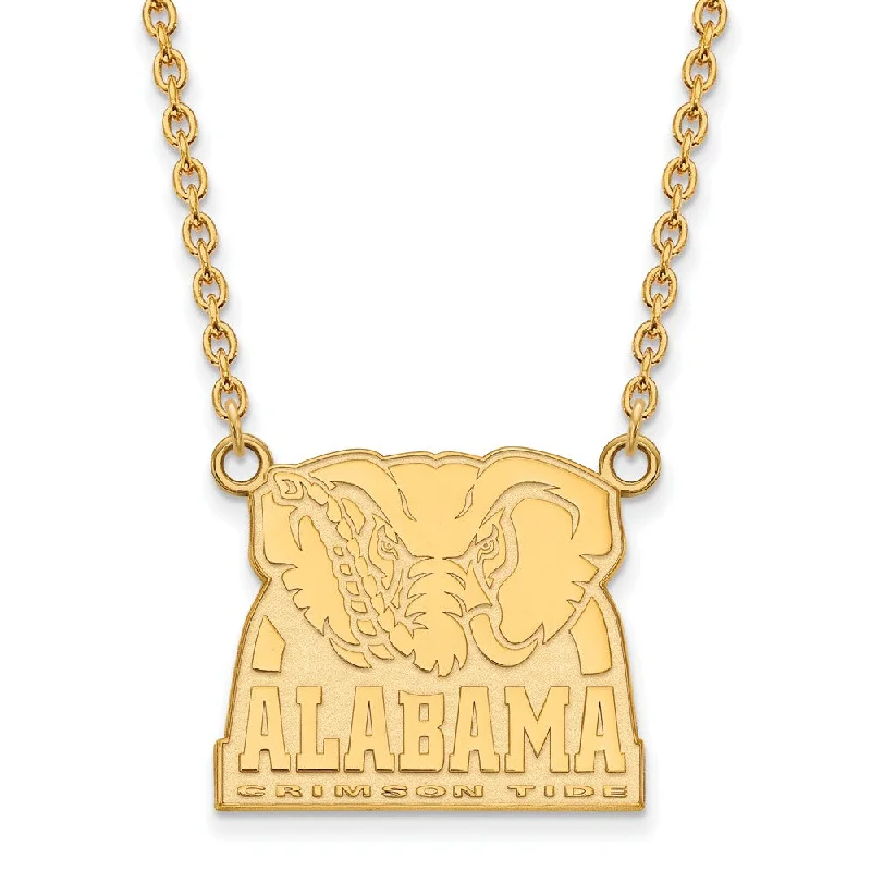 14k Gold Plated Silver U of Alabama Large Pendant Necklace